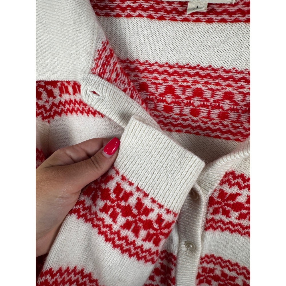 Boden Edie Fair Isle Knitted Shirt Cardigan Sweater Womens Small Wool Alpaca - Picture 6 of 12
